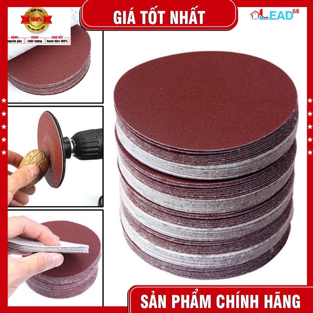 10 tờ nhám tròn 4 inch 100mm đủ số 40-320 , đế nhám tròn