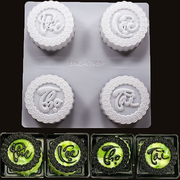 VỈ 4 KHUÔN LÀM RAU CÂU, TRUNG THU HÌNH PHÚC LỘC THỌ TÀI  - CÓ BÁN RIÊNG LẺ TỪNG CHỮ