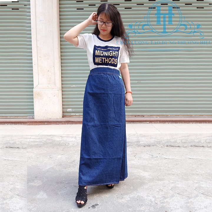 [ẢNH THẬT TỰ CHỤP] VÁY CHỐNG NẮNG JEAN TRƠN CAO CẤP - Váy chống nắng Nút bấm có Size Lớn cho người mập | BigBuy360 - bigbuy360.vn