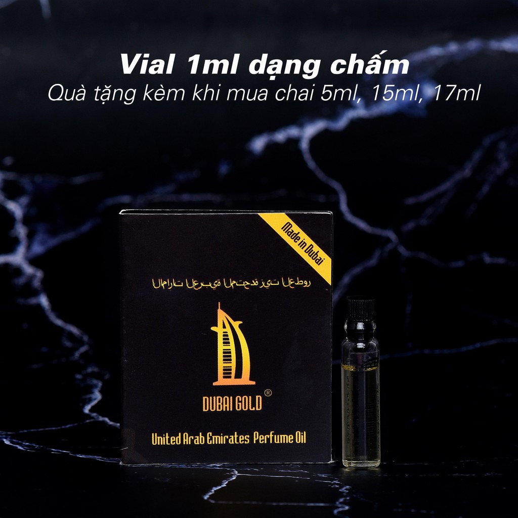 [TẶNG KÈM VIAL THỬ MÙI] Tinh dầu nước hoa Dubai Gold dạng lăn 5ml và 15ml, dạng chấm 17ml | Thế Giới Skin Care