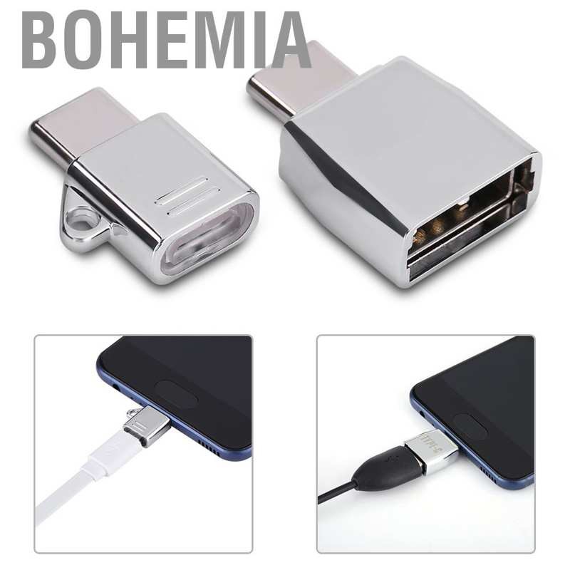 Set 2 Đầu Chuyển Đổi Từ Micro Usb / Usb Sang Type C Otg Chất Lượng Cao