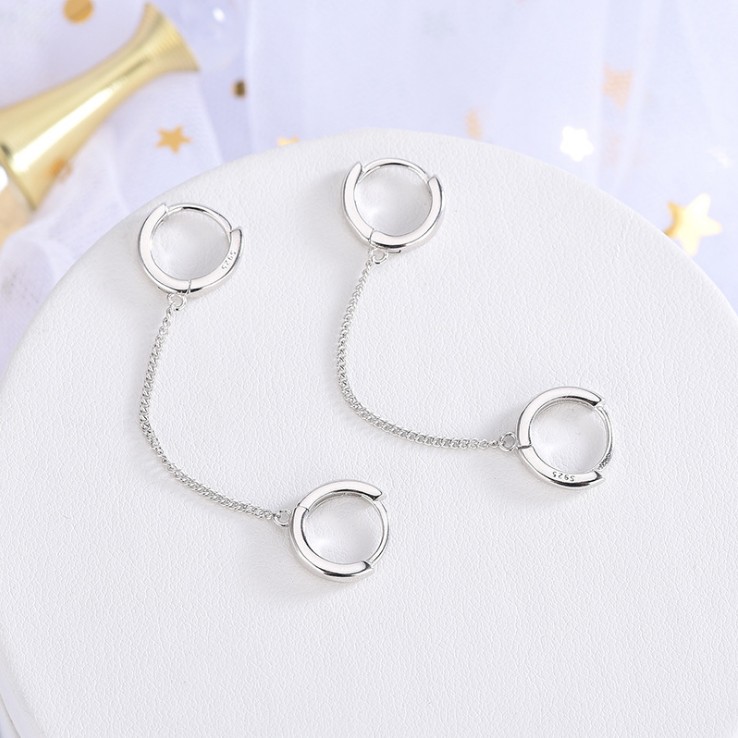 Khuyên Tai Tròn Phối Tua Rua Thời Trang Cho Nữ