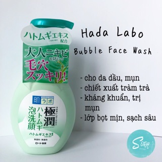 Sữa rửa mặt tạo bọt Hada Labo Gokujyun Hatomugi Bubble Face Wash