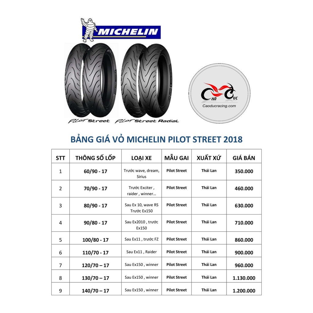 vỏ michelin 100/80-17