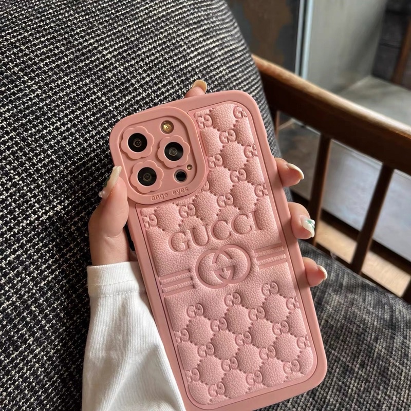 Ốp lưng IPHONE DẺO DA SẦN GU C CI MÀU HỒNG
