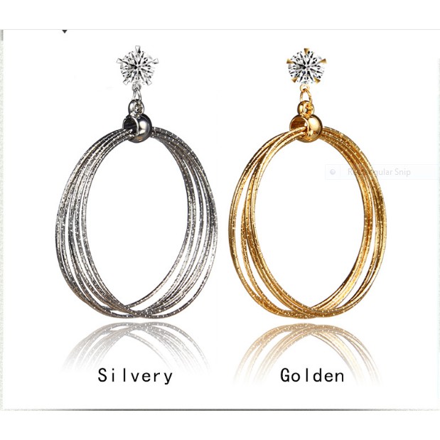 Khuyên Tai Nữ/ Bông Tai Nữ Dáng Xoắn Tròn kiểu dáng Châu Âu (2 chiếc)