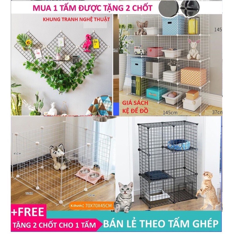 Lưới Sắt Thép Lắp Ghép Đa Năng Làm Giá Để Sách Khung Tranh, Đồ Gia Dụng, Chuồng Thú Cưng