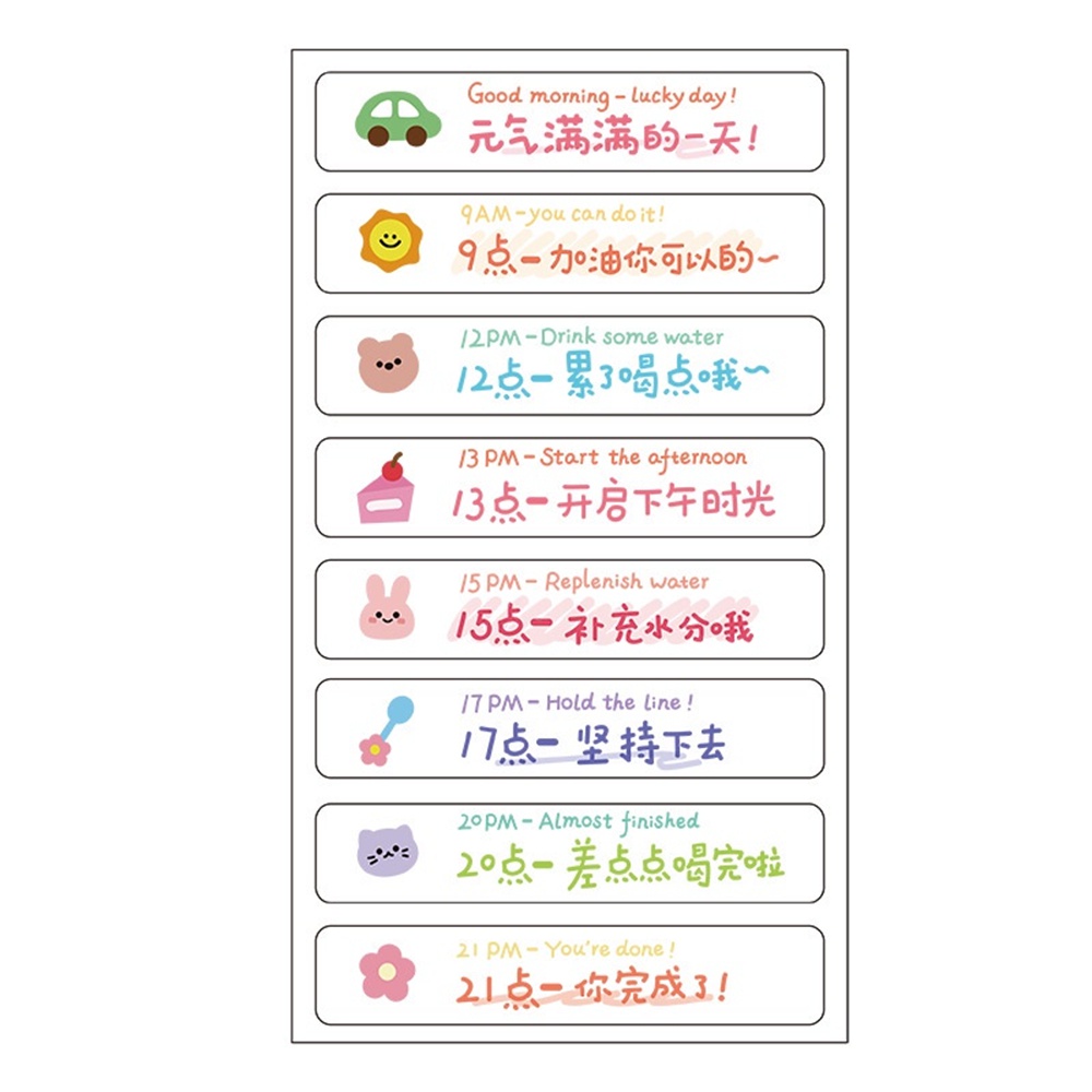 1 Sticker dán trong suốt hình chữ nhật với 8 cốc nước