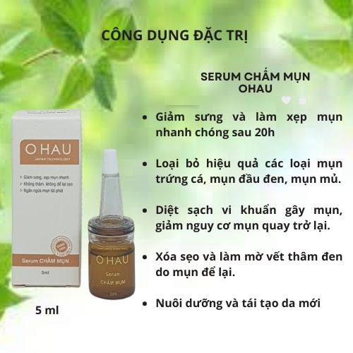 Serum giảm mụn giảm thâm OHAU - Hàng Chính Hãng - Lọ 5ml ♥️ SRMUNOHAU