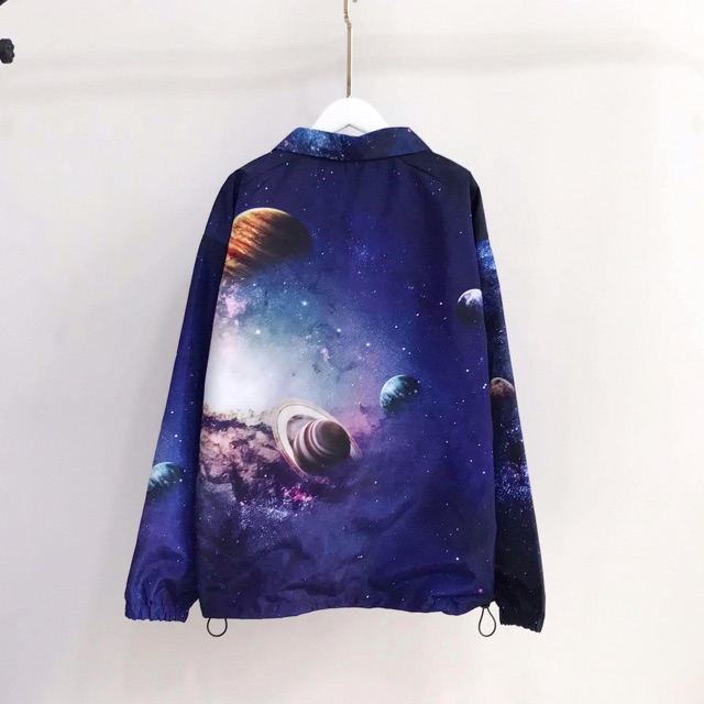 Áo Jacket Nút Bấm SPACE GALAXY 3D Cổ Sơmi Ảnh Thật