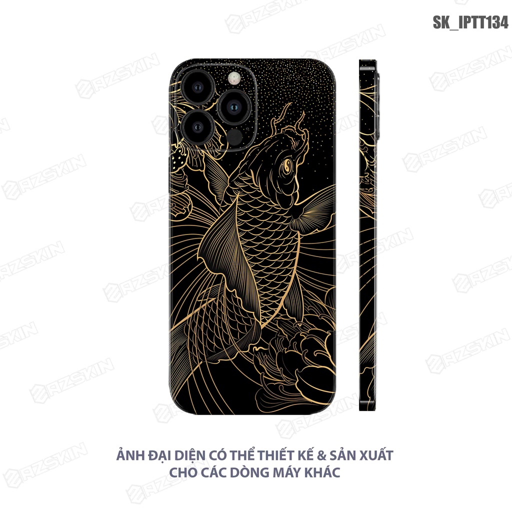 Miếng Dán Skin Cá Chép Tattoo IPhone 7/14 Pro Max |SK_IPTT134| Chất Liệu Cao Cấp, Hình In sắc Nét, Cán Film Chống Xước
