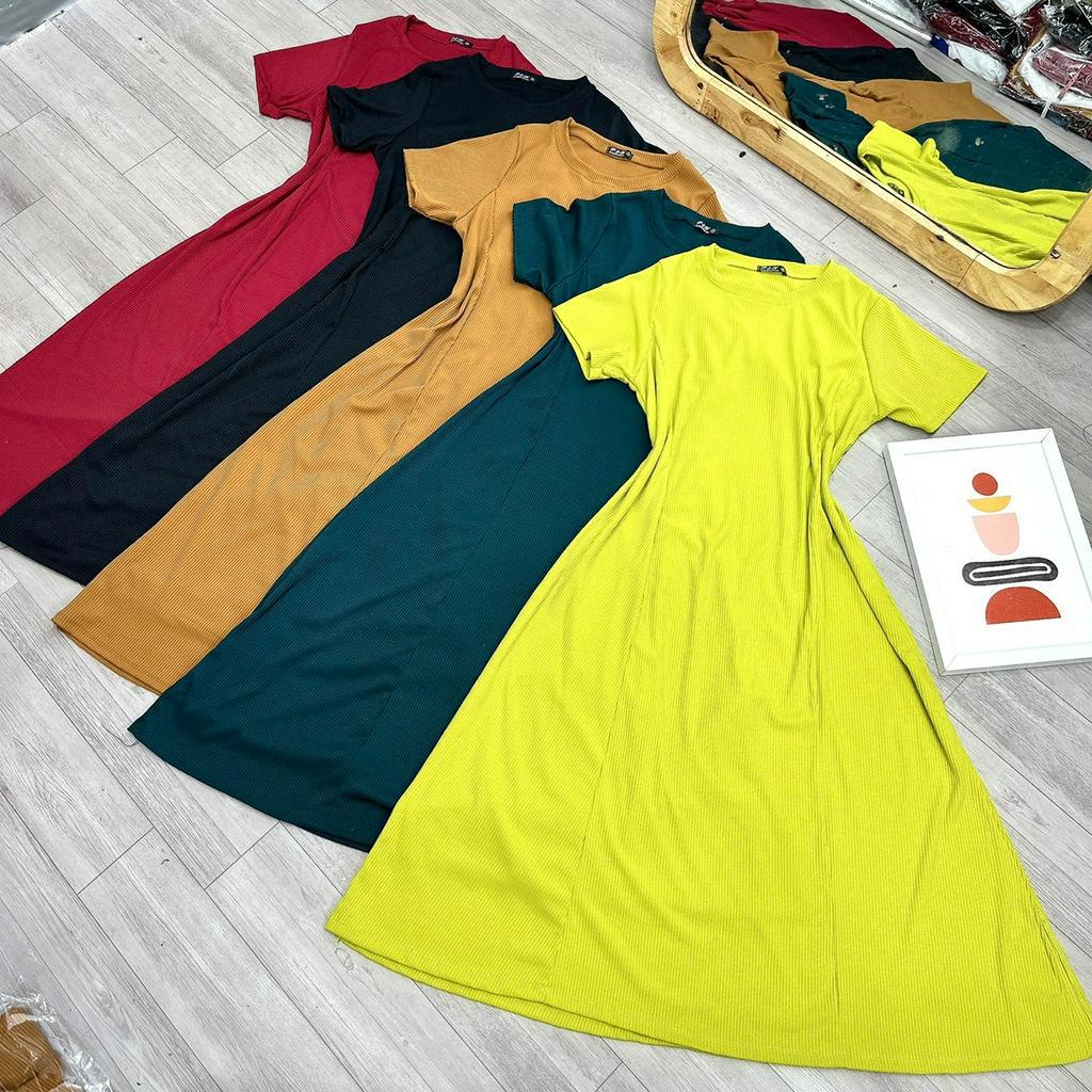 Đầm Váy Bigsize Cổ Tròn Tay Ngắn Ôm Eo,Đầm Big Size Nữ Dài Dáng Suông Che Bụng Cực Tốt G79