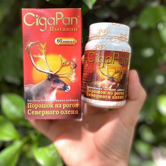 Viên uống Nhung hươu Cigapan Nga hộp 60 viên, tăng cường sức khỏe, chống lão hóa