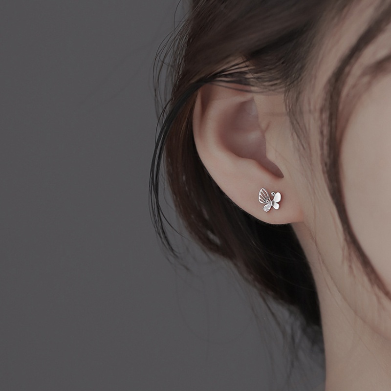 Bông tai bướm đá quý sang trọng phong cách hàn quốc thời trang bông tai nữ cao cấp đơn giản