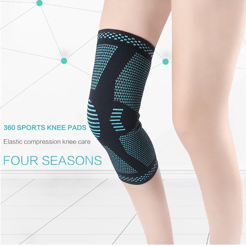 Băng Quấn Đầu Gối Dệt Kim Co Giãn Thoáng Khí Hỗ Trợ Giảm Đau Khớp Khi Chơi Thể Thao