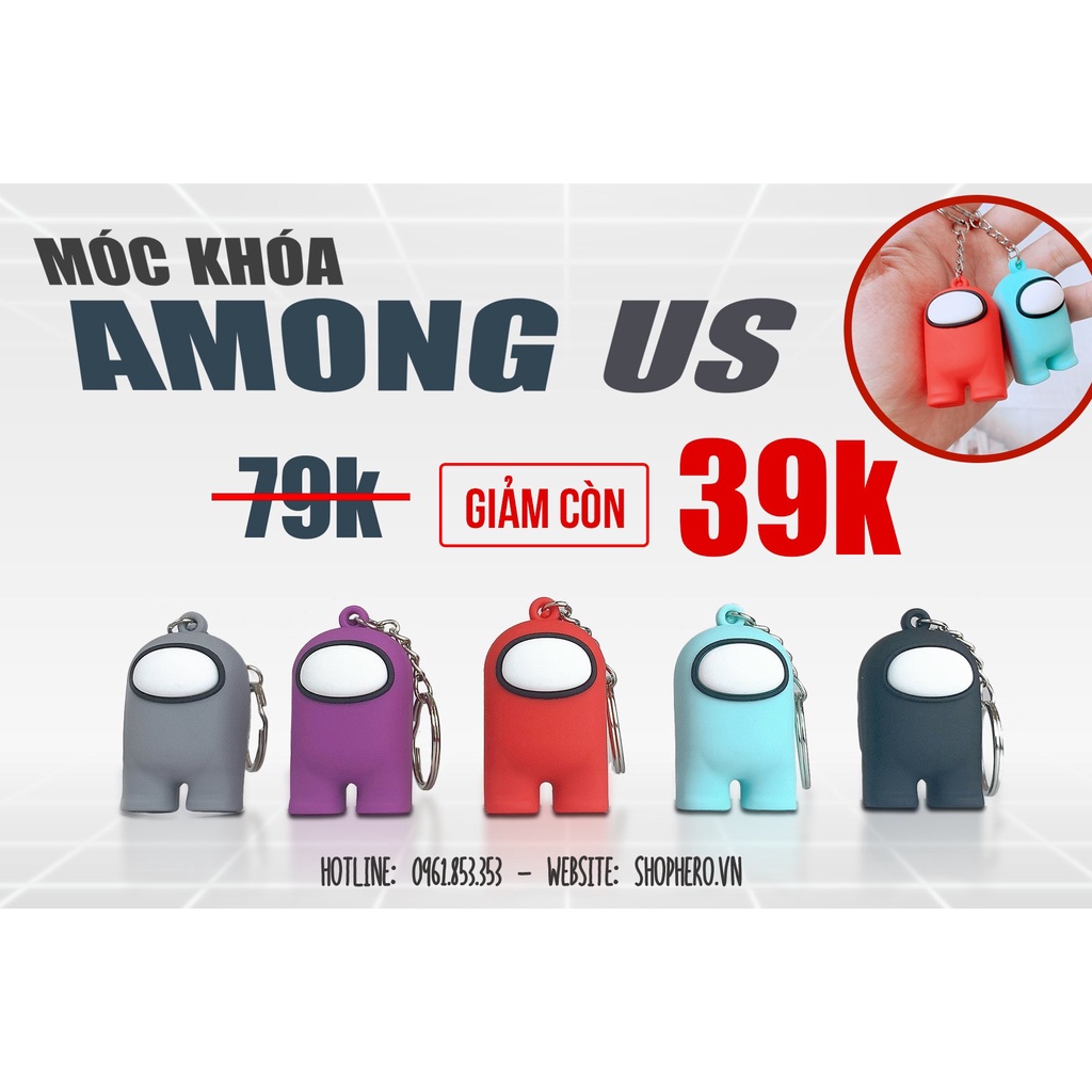 Móc khóa cao su mô hình Among us đa dạng nhiều màu sắc