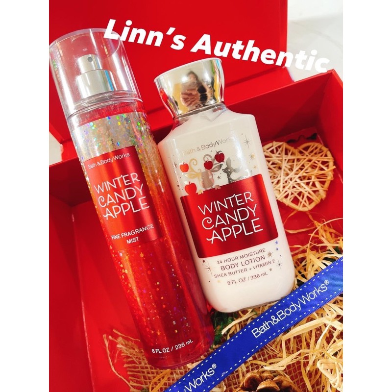 BILL - WINTER CANDY APPLE BODY MIST XỊT THƠM - BODY LOTION DƯỠNG THỂ BBW USA