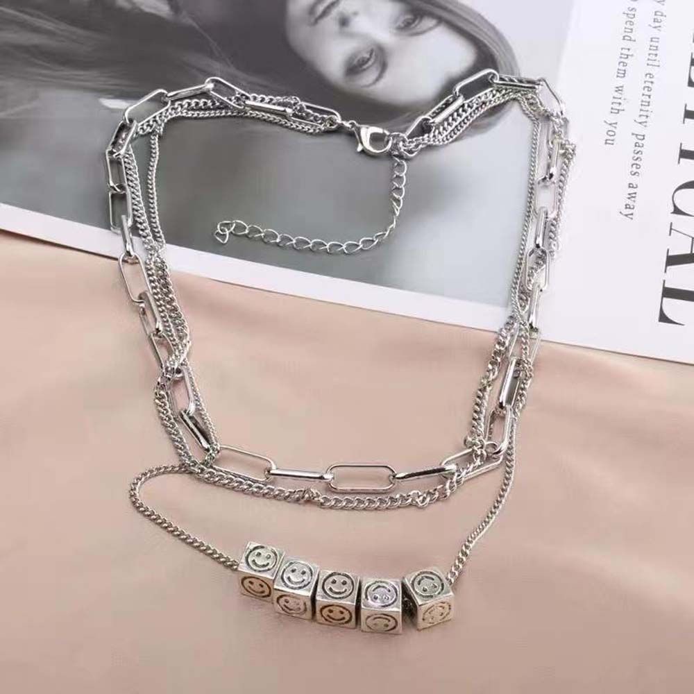 Vòng cổ nhiều lớp phong cách hip hop thời trang cho cặp đôi