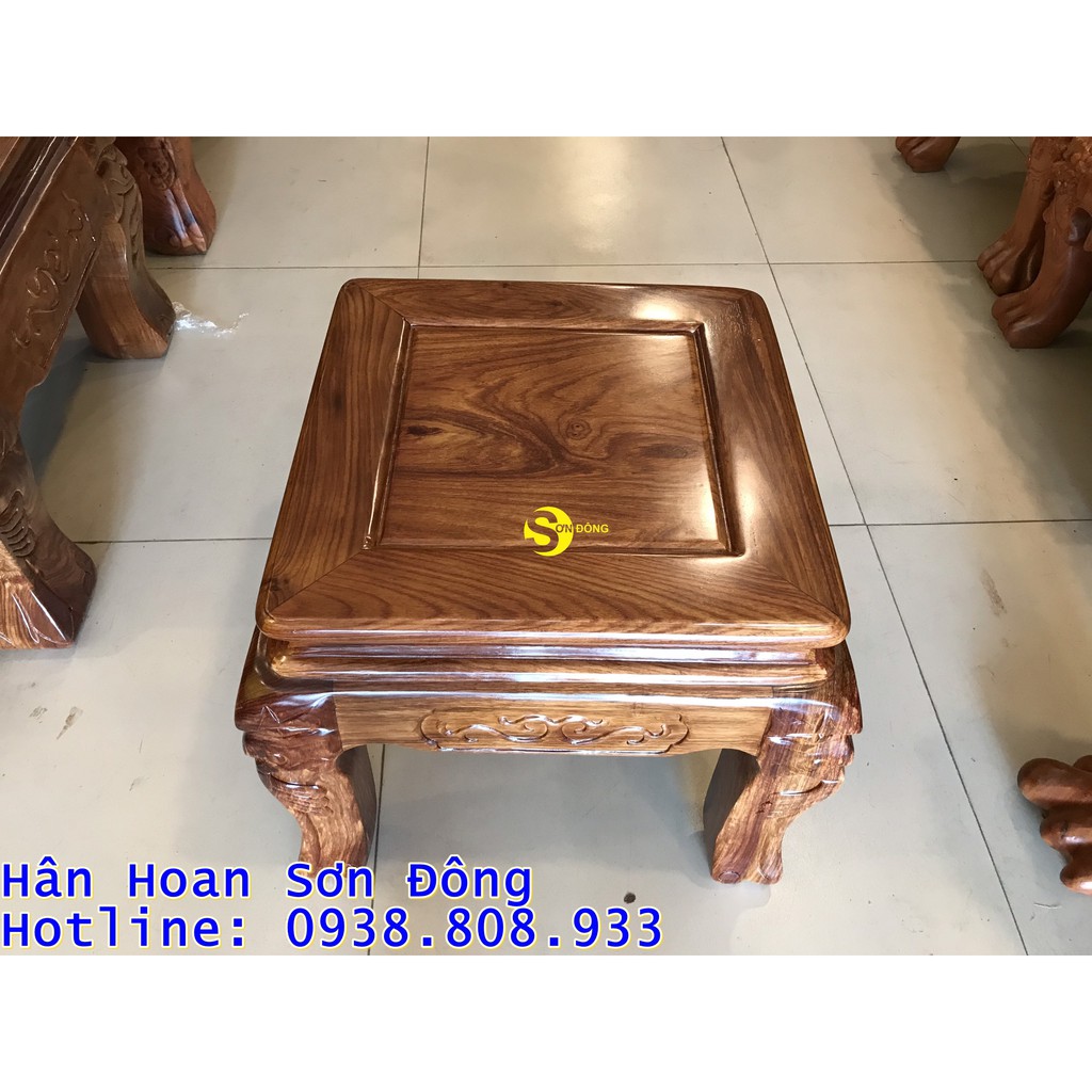 Bộ bàn ghế gỗ hương đào vân tuyển 6 món tay 12 – BBG266