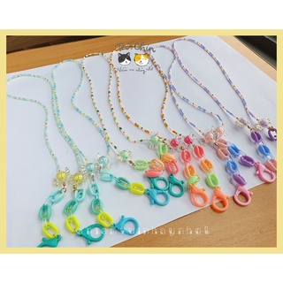 Dây đeo khẩu trang handmade Kosame phối hợp giữa xích và hạt cườm độc đáo