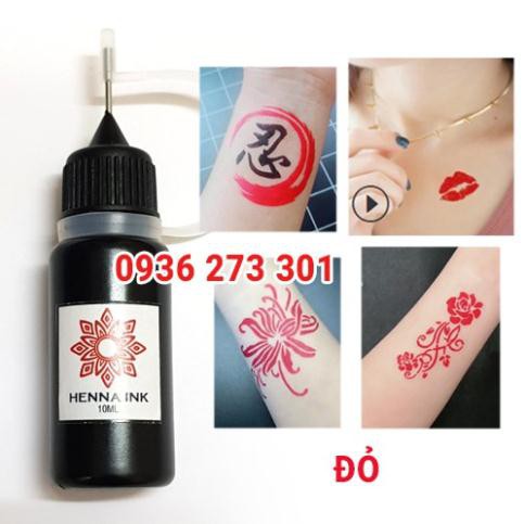 [ HOT NEW] Mực tạm thời HENNA INK đầu kim 10ml