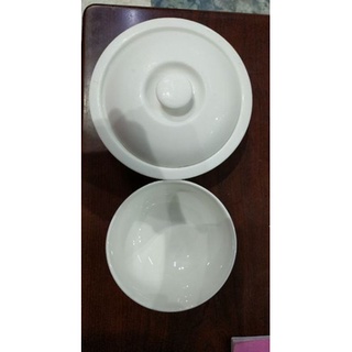 thố tiềm, chưng yến trắng sứ(thố + nắp)