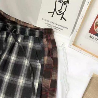 Quần kẻ caro nam nữ unisex , quần ống suông dáng rộng co dãn , không phai màu phong cách Hàn Quốc