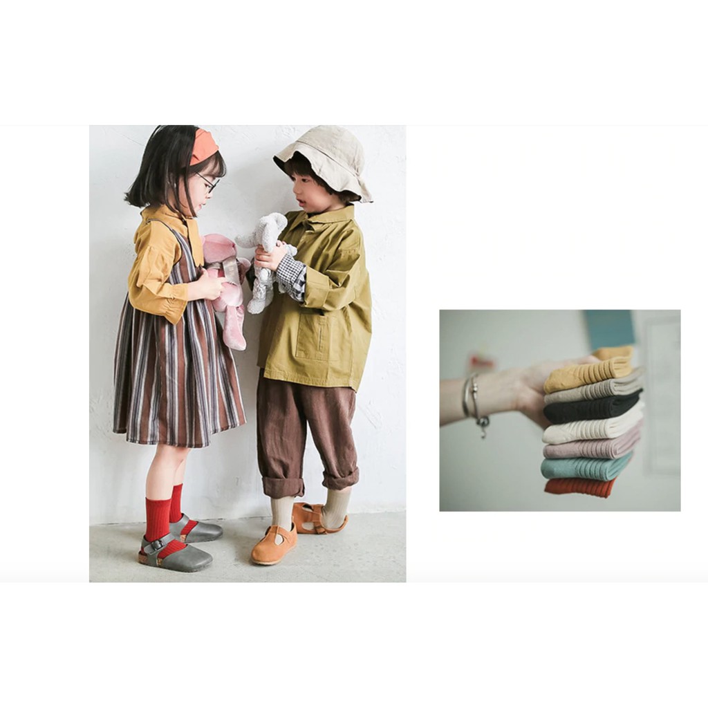 Tất cao cổ Kniekousen Meisje cho bé trai, gái 0-4 tuổi chất liệu cotton đính nơ, viền cực kỳ thời trang