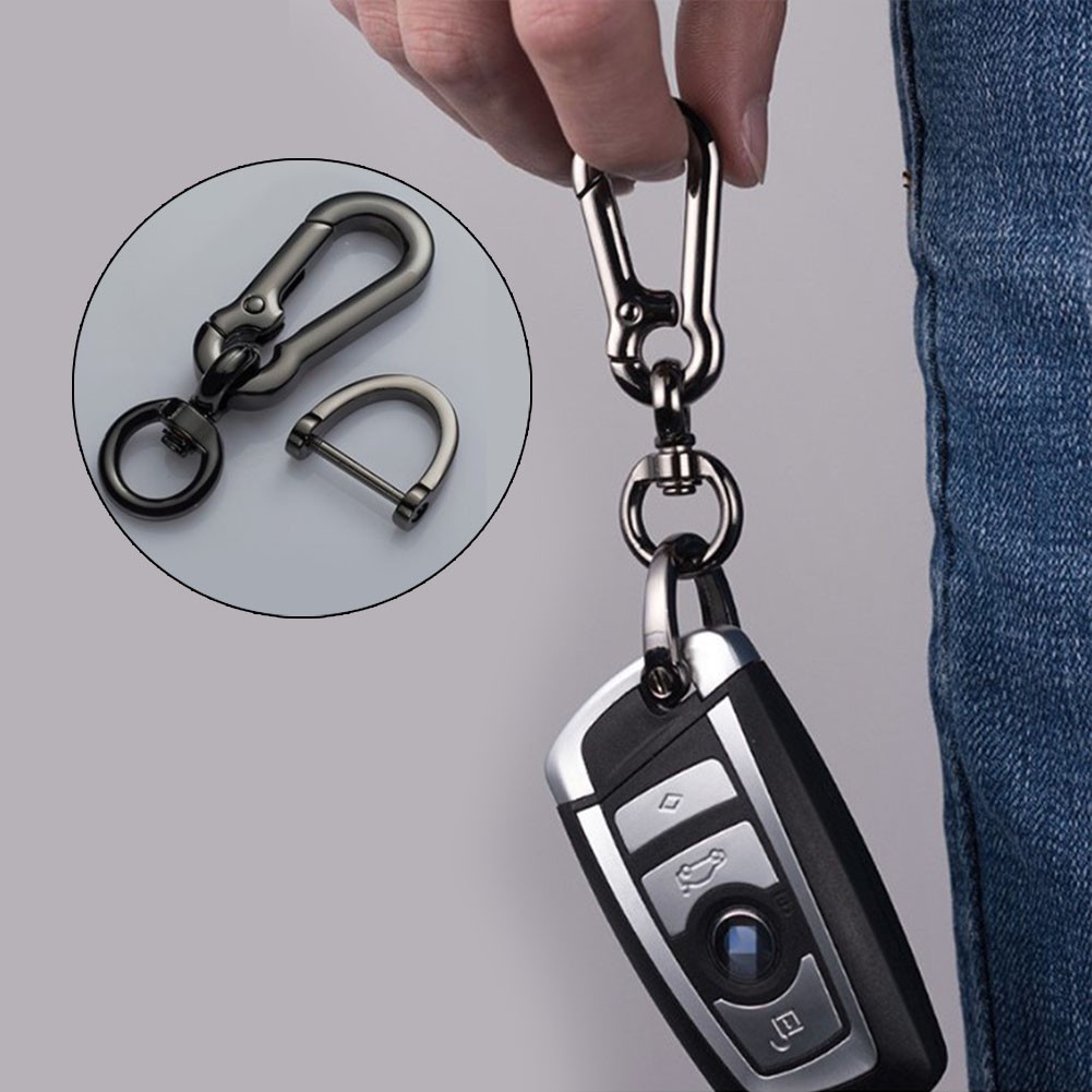 【Best Price】Keychain 22mmx85mm Buckle Car Keychain Creative Gun-Black Horseshoe Metal—Brand New and High Quality