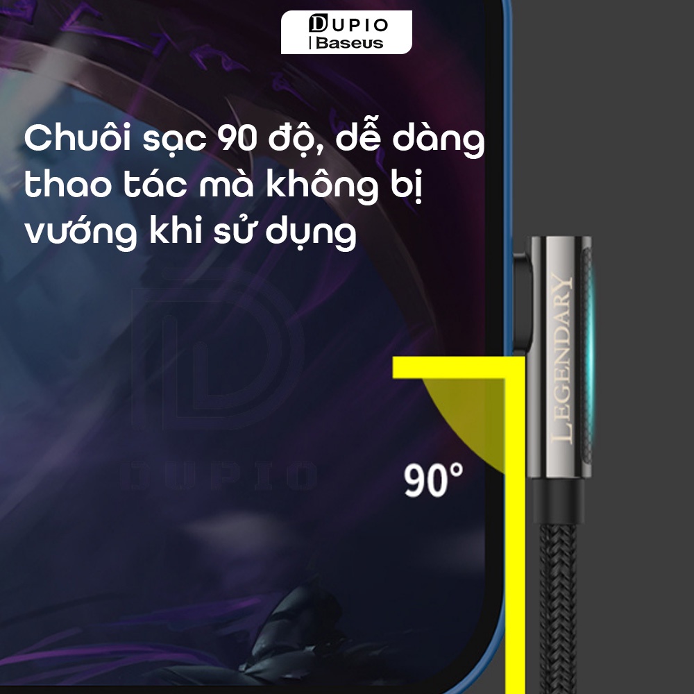 Dây cáp sạc nhanh Dupio Baseus DS05 type c có đèn báo 20W dùng cho chơi game