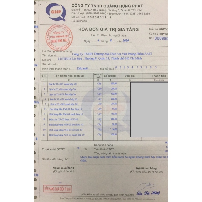 1 hộp 10 bút dạ viết bảng trắng Thiên Long, có thể đổ mực khi hết