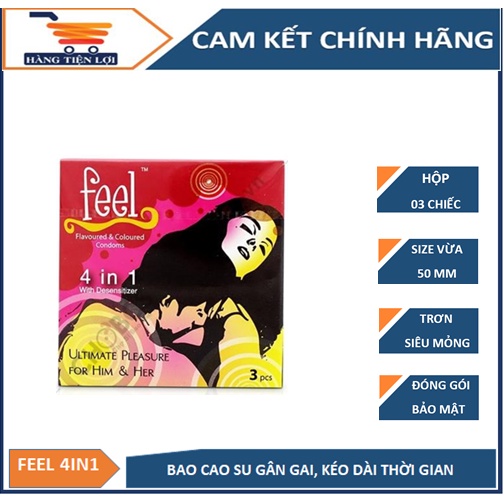 Bao cao su Gân gai Kéo dài thời gian Feel 4in1 Malaysia