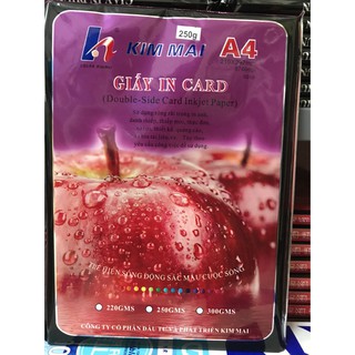 Giấy in ảnh Kim Mai, giấy in CARD 2 mặt 250g A4 50 tờ/ xấp