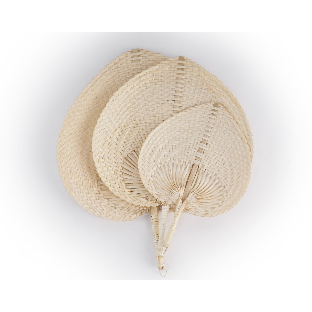Quạt lá đề màu tự nhiên 3 size 20, 30, 35 cm