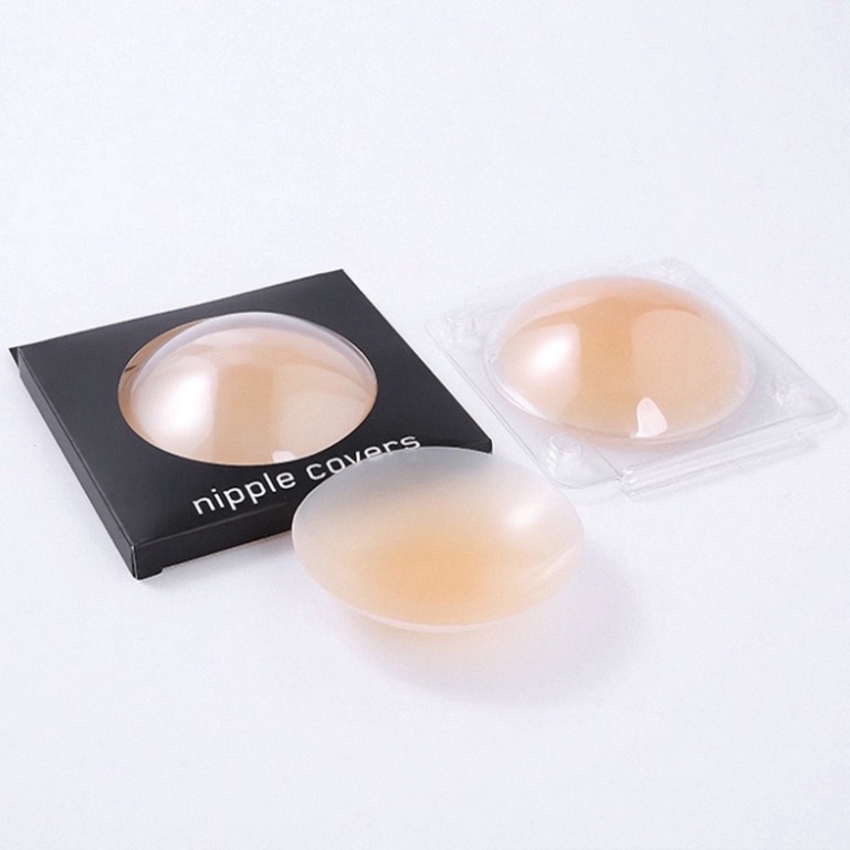 Miếng dán ngực silicon, hộp đen 1 đôi dán silicon nhiệt tự thân, sinh nhiệt không keo siêu dính 380 xiao store hàng chuẩ