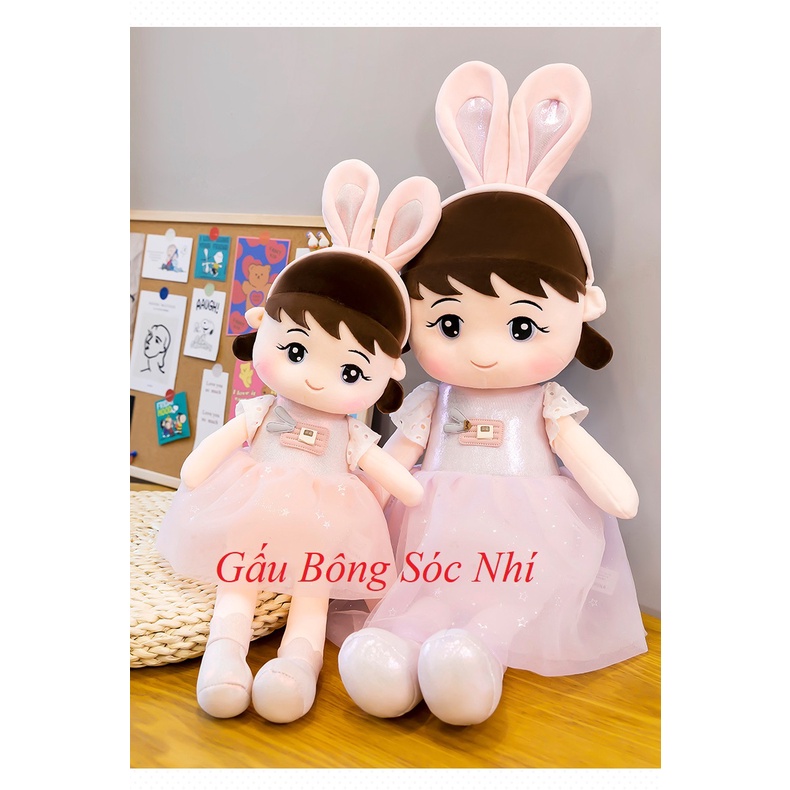 Gấu Bông Búp Bê Tai Thỏ Hàng Cao Cấp Quà Tặng Dễ Thương Cho Bé FREESHIP Tặng kèm đai kháng lực tập thể dục