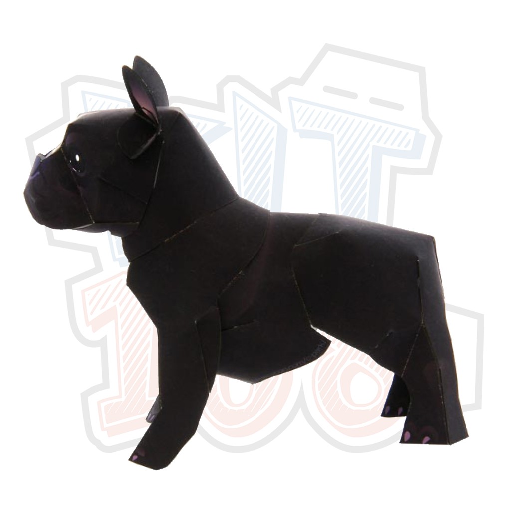 Mô hình giấy động vật Chó French Bulldog size 24cm