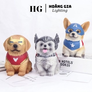 Bộ Tượng Cún Siêu Anh Hùng, ống tiết kiệm tiền Siêu Dễ Thương, siêu tiết kiệm cho bé, có 4 siêu anh hùng