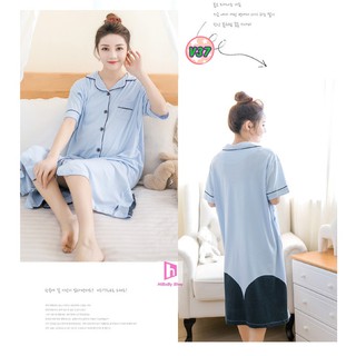 Váy Bầu Sau Sinh Cho Con Bú V32