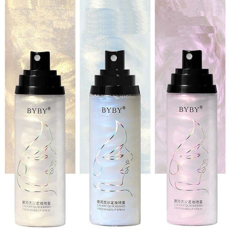 Chai Xịt Khoáng Khoá Lớp Make Up 3 Màu Nhũ BYBY