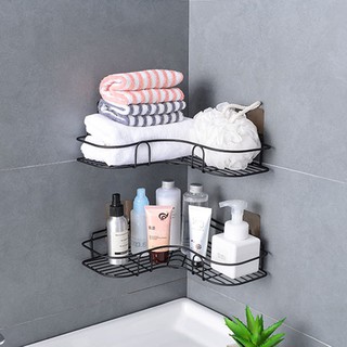 Kệ góc inox sơn tĩnh điện đen chắc chắn dán tường bằng mieensgd án siêu chắc chắn