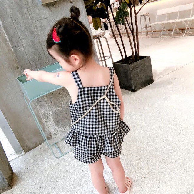 BỘ BÉ GÁI BÈO KẺ 2 DÂY SANG TRỌNG S043