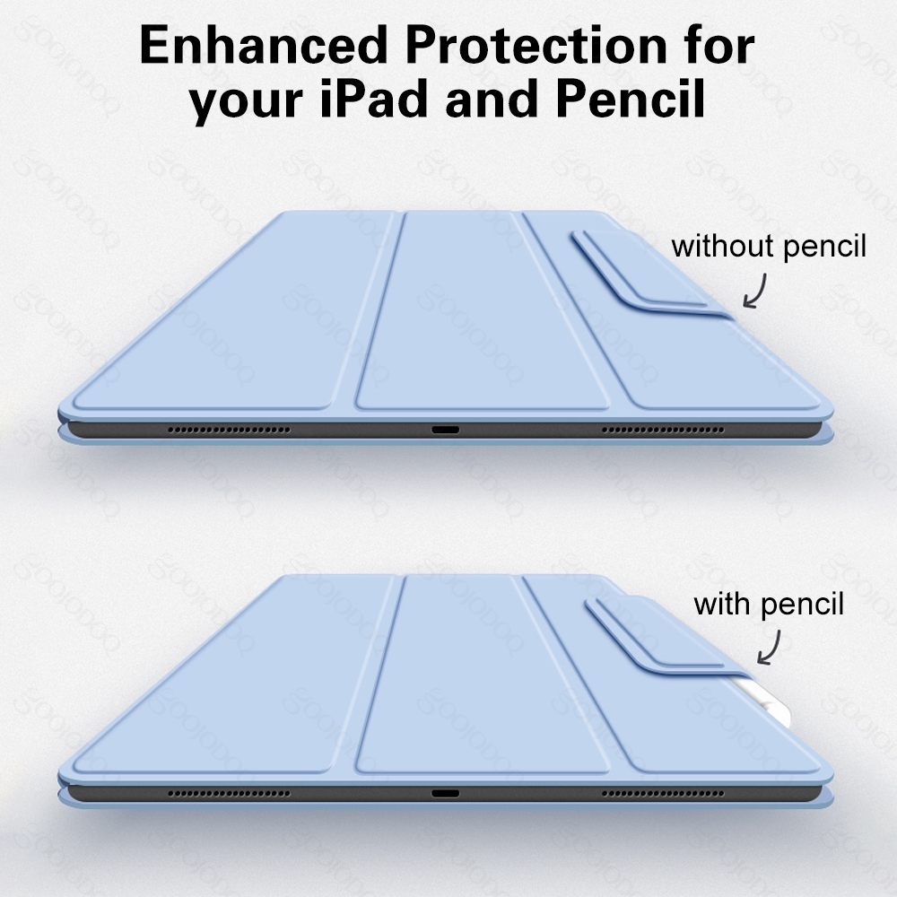 Bao da bảo vệ máy tính bảng GOOJODOQ thiết kế có vỏ bảo vệ camera thích hợp cho Ipad Pro 11 12.9 2020 2018