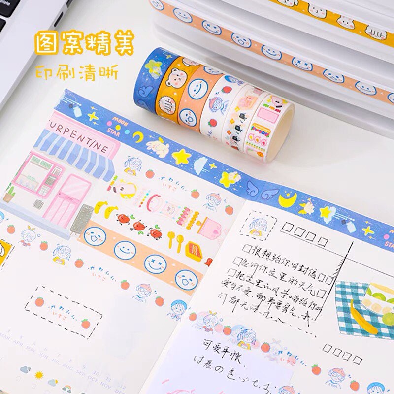 (WT02) Washi Tape Nhiều Hình Dễ Thương