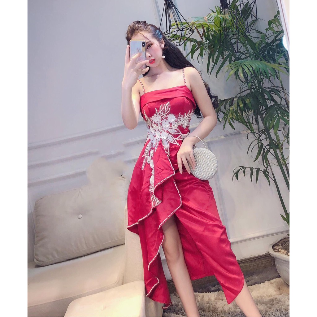 ẢNH THẬT 1000%  ! Đầm  2 TẦNG ĐÍNH HOA THÊU ĐÁ, NGỌC (ảnh thật )