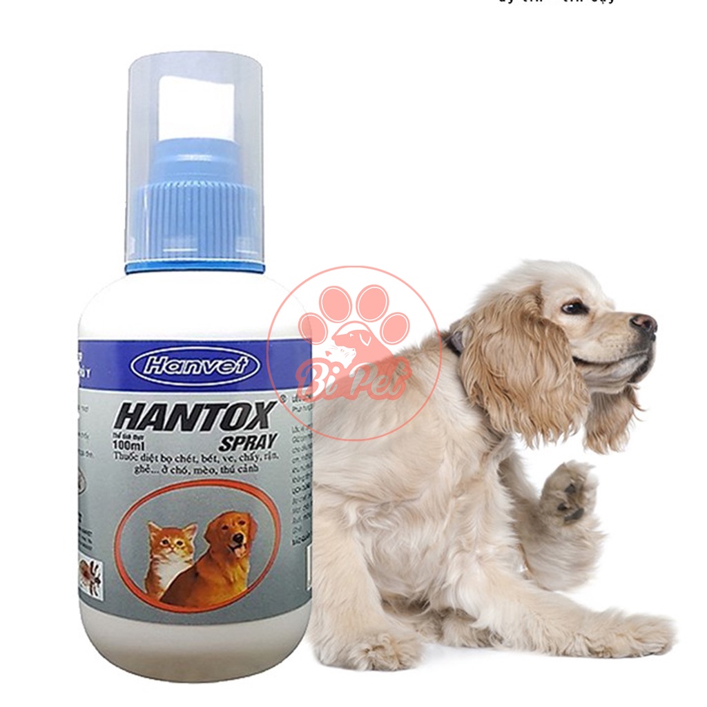 Xịt Hantox Spray diệt bọ chét ve chấy rận ghẻ chó mèo 300ml - diệt các loại bọ trên gia súc gia cầm