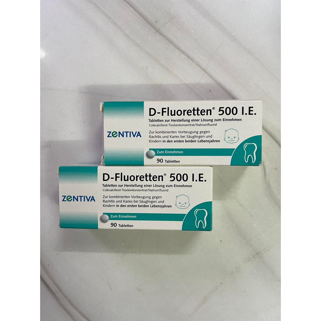 Vitamin D Fluoretten 500 I.E Zentiva Đức Giúp Chăm Sóc Răng Miệng & Phòng Chống Còi Xương Cho Bé - Hộp 90v