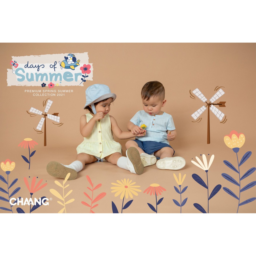 Mũ vành hai mặt CHAANG summer xanh nhạt