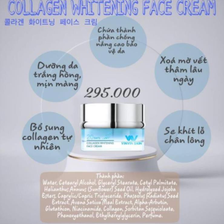 KEM FACE DƯỠNG TRẮNG PHỤC HỒI HƯ TỔN - COLLAGEN WHITENING FACE CREAM | BigBuy360 - bigbuy360.vn