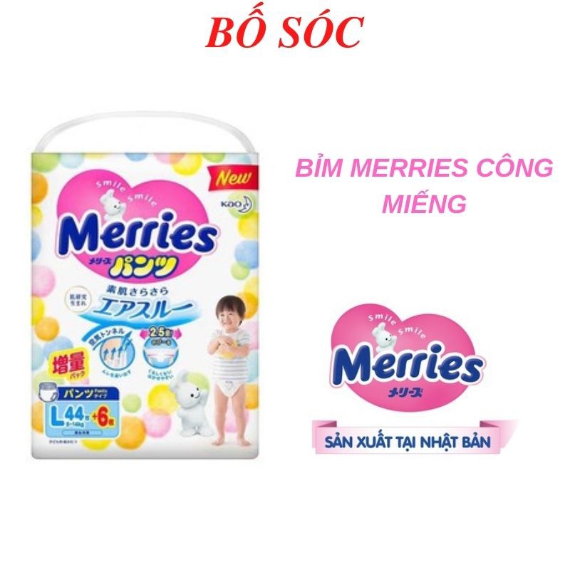 Bỉm Merries Cộng Miếng [FREESHIP] Merries Nội Địa Nhật Cộng Miếng Dán/Quần đủ size NB96/S88/M68/M64/L58/L50/XL44/XXL28